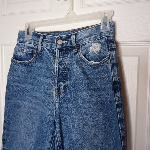 PacSun Pac Sun Destructed 24-in Waist High-Rise Straight Leg Button Fly … - Picture 3 of 9